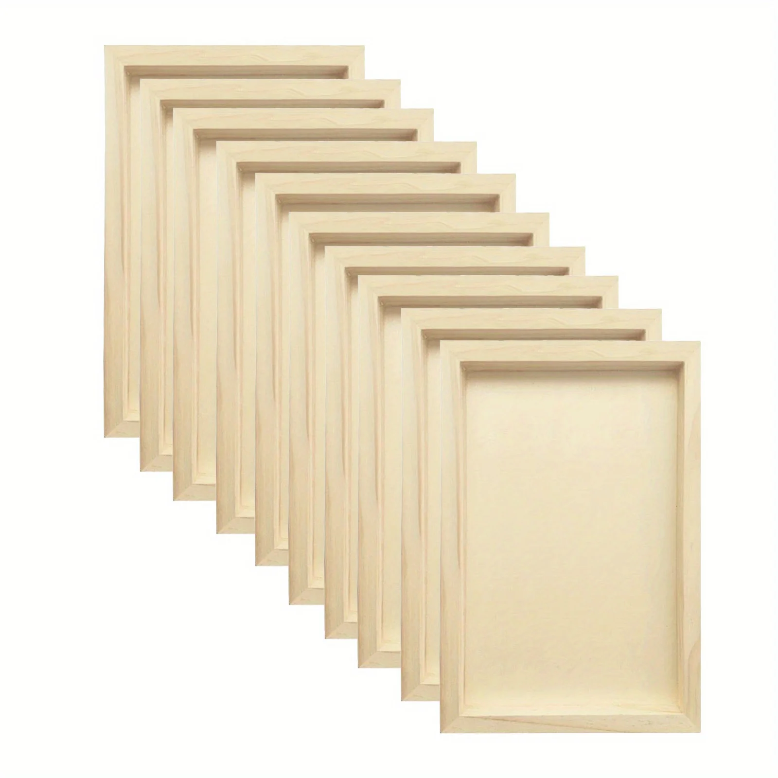 12pcs Wood Canvas Board Drawing Square Wooden Panels Art Wood Boards for DIY Painting Crafts Supplies