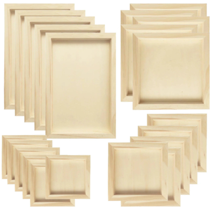 12pcs Wood Canvas Board Drawing Square Wooden Panels Art Wood Boards for DIY Painting Crafts Supplies