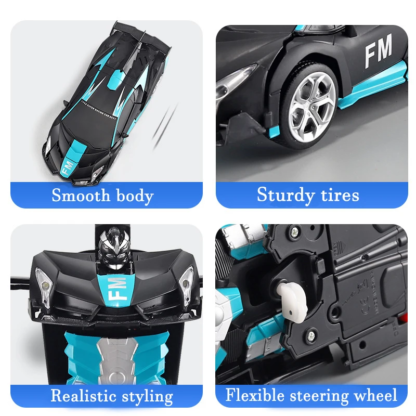 2IN1 Electric RC Car Transformation Robots One-key Deformation Car Outdoor Remote Control Sports Car Model Children Boys Toys - Image 3