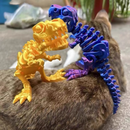 3D Printing Skeleton Tyrannosaurus Rex Skeleton Dinosaur Ornaments Gradient Silk Material Dinosaur Model Toys for Birthdays