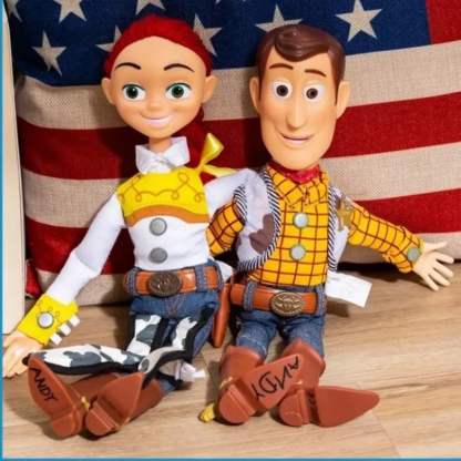 40cm Disney Toy Anime Figures Story 4 Talking Woody Buzz Jessie Rex Model Dolls Action Figurines Decor Collection Christmas Toy - Image 2