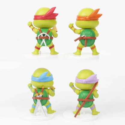 5 Pcs/Set Teenage Mutant Anime Ninja Turtles Q Version Figure 8-10cm Raphael Donatello Action Figurine Comic Character Ornaments - Image 4