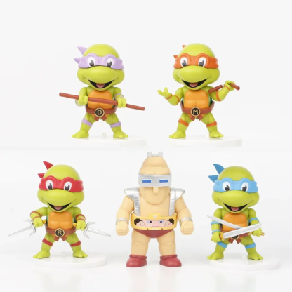 5 Pcs/Set Teenage Mutant Anime Ninja Turtles Q Version Figure 8-10cm Raphael Donatello Action Figurine Comic Character Ornaments - Image 3