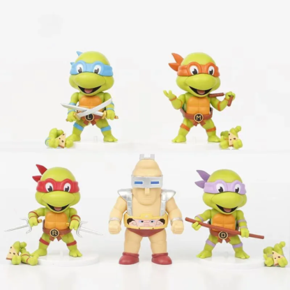 5 Pcs/Set Teenage Mutant Anime Ninja Turtles Q Version Figure 8-10cm Raphael Donatello Action Figurine Comic Character Ornaments - Image 2