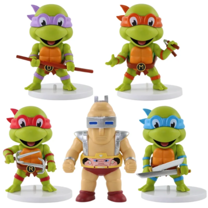 5 Pcs/Set Teenage Mutant Anime Ninja Turtles Q Version Figure 8-10cm Raphael Donatello Action Figurine Comic Character Ornaments