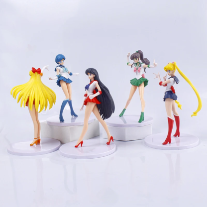 5pcs-Set Sailor Moon Anime Figure Mizuno Ami Tsukino Usagi Hino Rei Aino Minako Action Figure Model Kawaii Doll toys Gift - Image 4