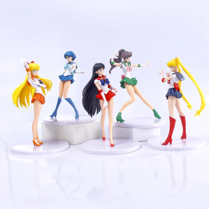 5pcs-Set Sailor Moon Anime Figure Mizuno Ami Tsukino Usagi Hino Rei Aino Minako Action Figure Model Kawaii Doll toys Gift - Image 3