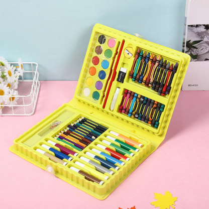 68PC Kids Painting Colored Pencil with Crayons Oil Pastels Watercolor Markers Set for Children Christmas Gift - Image 2