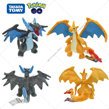 8" Mega Charizard X Y Plush Toy Pokemon Plush High Quality Soft Dragon Plushies Collectible Stuffed Doll Toys for Kids