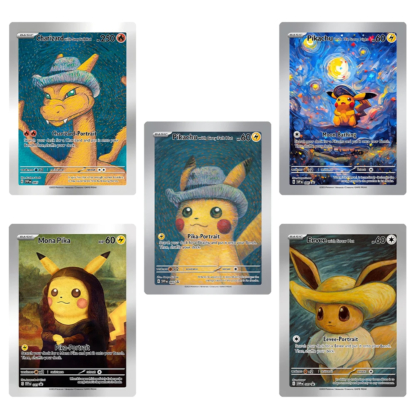 18pcs Van Gogh Pikachu Pokemon Collection Cards DIY Charizard Mewtwo Collection Card Anime Self Made Squirtle Cards Gift Toys - Image 2