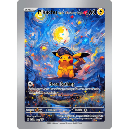 18pcs Van Gogh Pikachu Pokemon Collection Cards DIY Charizard Mewtwo Collection Card Anime Self Made Squirtle Cards Gift Toys - Image 6