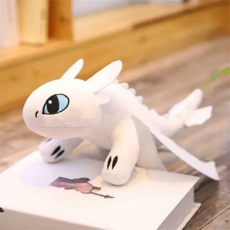 20cm Plushies Dragon Toys Toothless Toys Kawaii White Black Dinosaurs Animal Stuffed Plush Toys Kid Birthday Gifts for Kids Boy