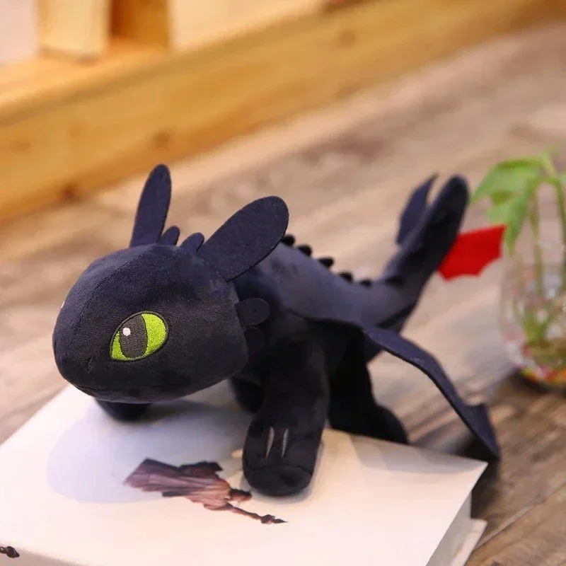 20cm Plushies Dragon Toys Toothless Toys Kawaii White Black Dinosaurs Animal Stuffed Plush Toys Kid Birthday Gifts for Kids Boy