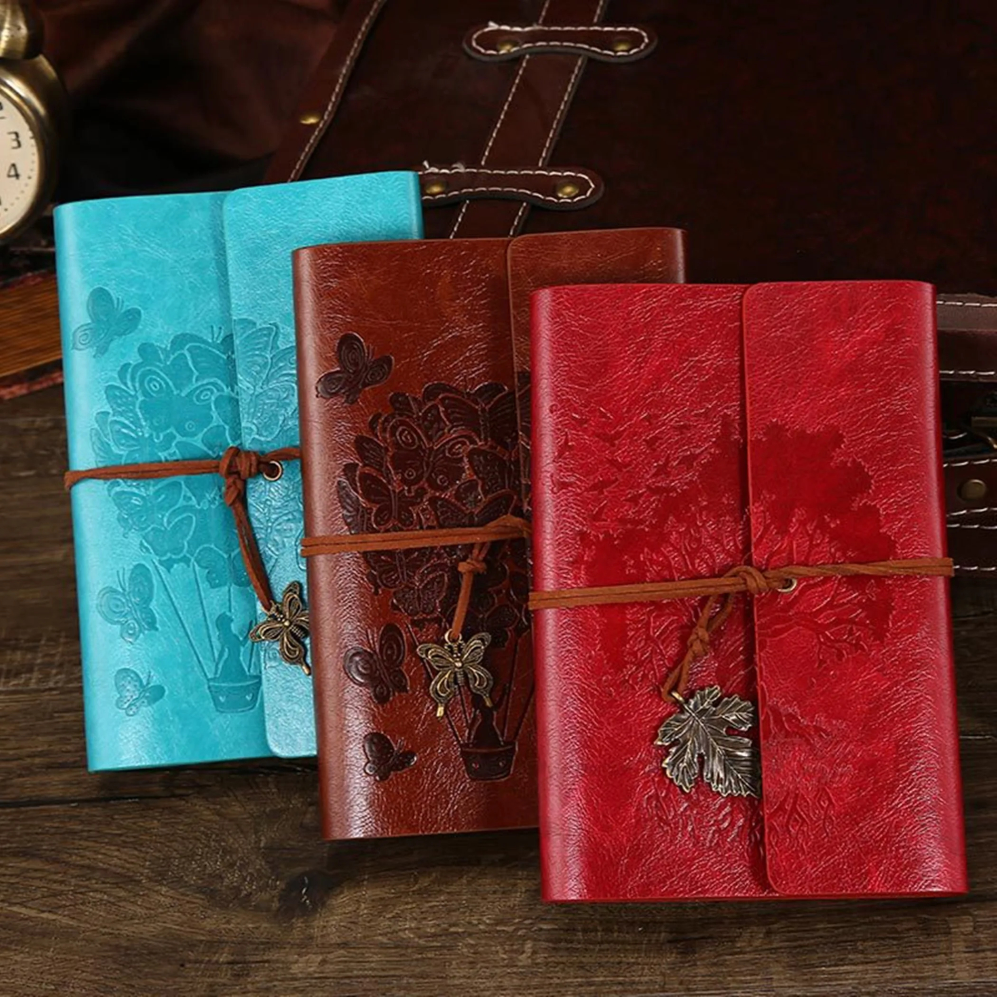 A6 Writing Journals Notebooks Vintage Refillable PU Leather Notebook Personal Travel Diary Gifts for Women Men Girl Boy