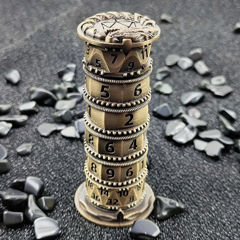 7-in-1 Mechanical Spinning Roulette DND Dice Towers Compass for RPG Role Playing COC Group Cthulhu Multifunctional Game Prop