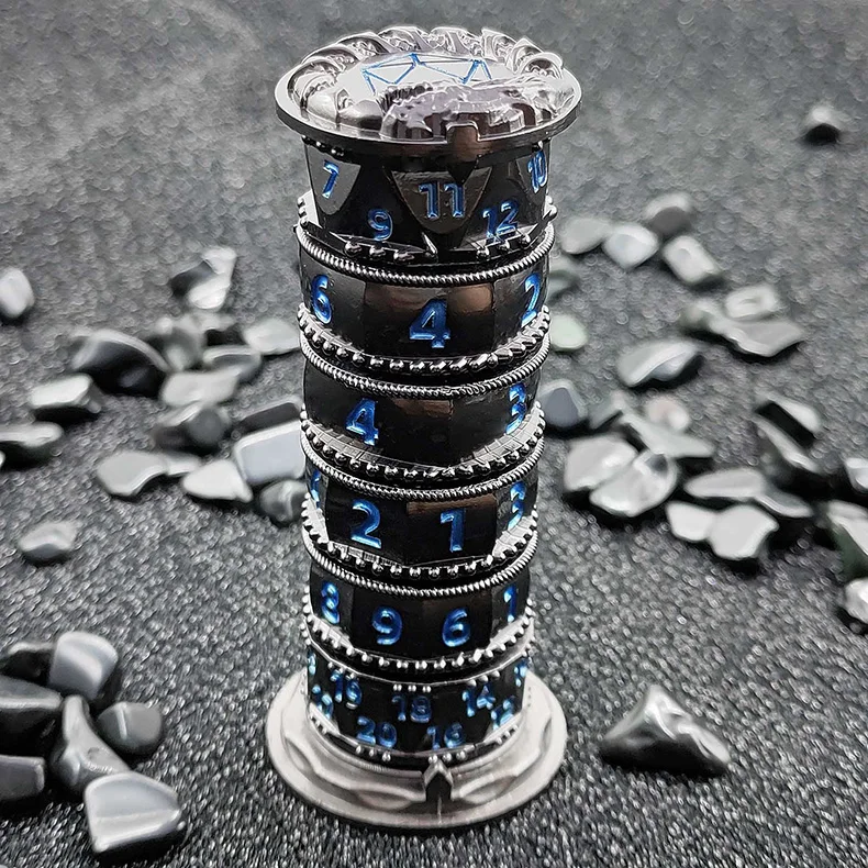 7-in-1 Mechanical Spinning Roulette DND Dice Towers Compass for RPG Role Playing COC Group Cthulhu Multifunctional Game Prop