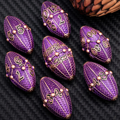 ARUOHHA Copper Purple DND Metal Dragon Egg Dice D20 Dungeon and Dragon Role Playing Game D&D Dice Polyhedral D and D Dice Set - Image 4