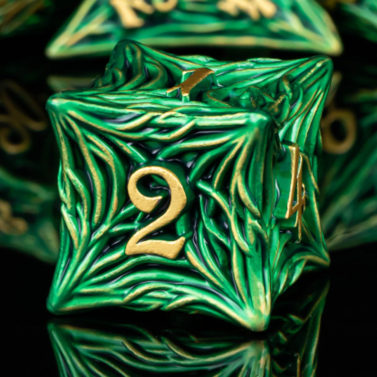 D+D Metal Dice Set DND New Green Tree Root RPG Multi sided Dice Role Playing Game Dragon and Dungeon Trailblazer Mathematics Tea - Image 2