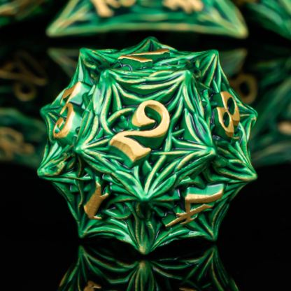 D+D Metal Dice Set DND New Green Tree Root RPG Multi sided Dice Role Playing Game Dragon and Dungeon Trailblazer Mathematics Tea - Image 4