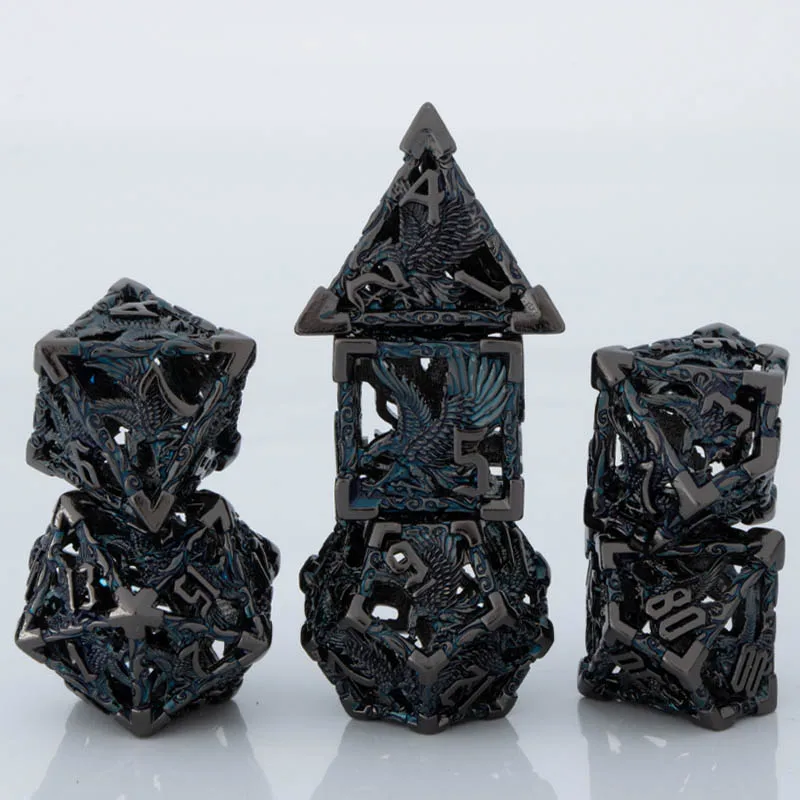 7pcs D+D Metal Polyhedral Dice Set RPG Role Playing Game DND Dungeon and Dragon D20 D12 D10 D8 D6 D4