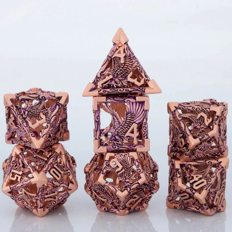 7pcs D+D Metal Polyhedral Dice Set RPG Role Playing Game DND Dungeon and Dragon D20 D12 D10 D8 D6 D4