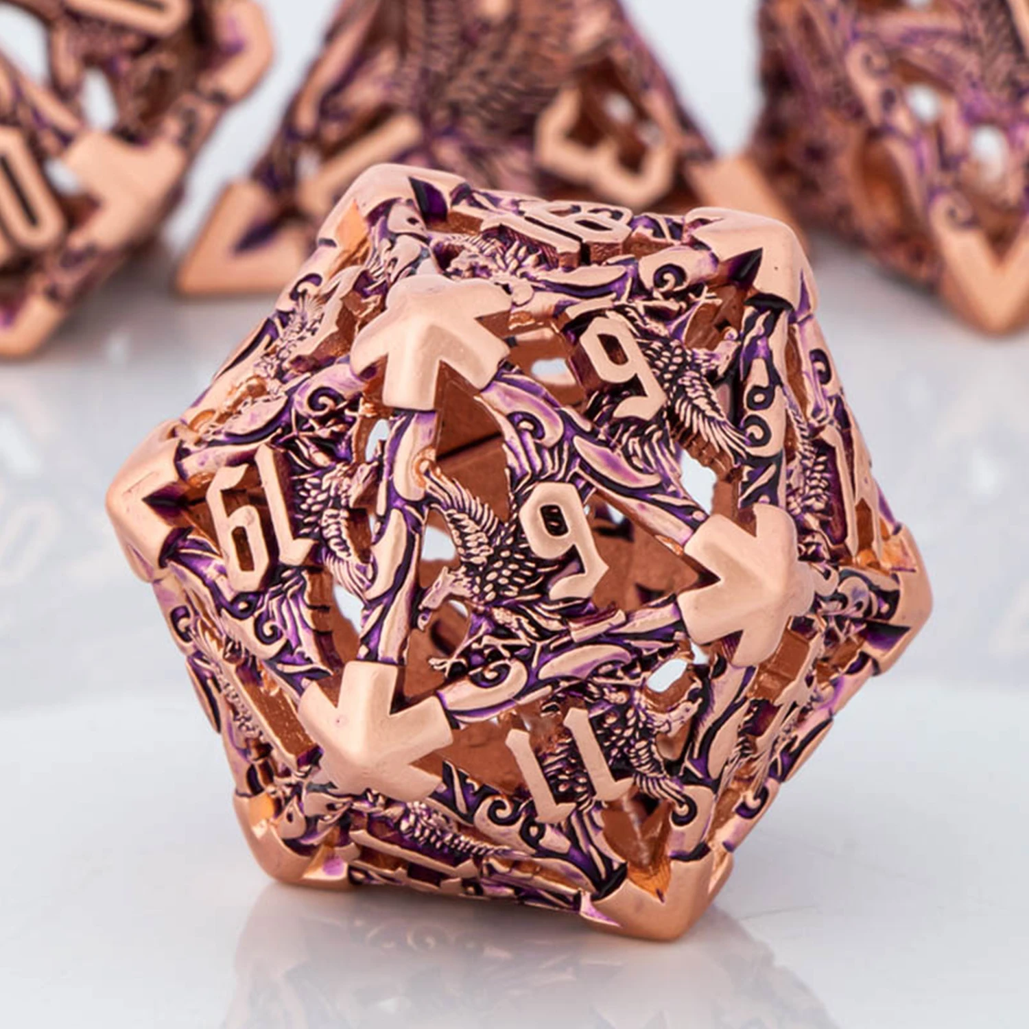 7pcs D+D Metal Polyhedral Dice Set RPG Role Playing Game DND Dungeon and Dragon D20 D12 D10 D8 D6 D4