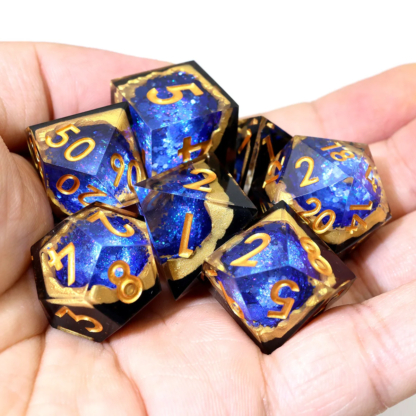 Polyhedral RPG Dice Board Games Resin DND Dice Set Sharp Edge Dice DND Gift For Role Playing Table Game-G4 - Image 6