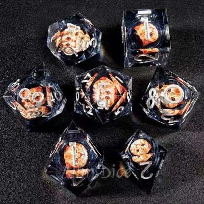 Cats Dice RPG Resin Dice Set Movable core DND Dice set Polyhedral Role Playing Dice Resin Sharp Edge dice Halloween Xmas Gifts - Image 3