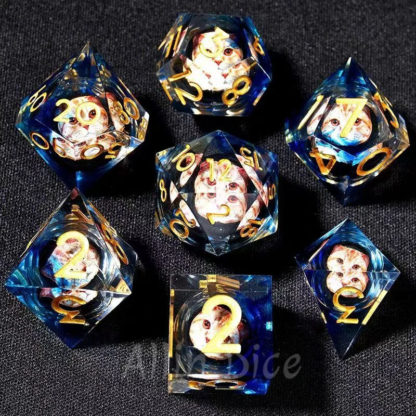 Cats Dice RPG Resin Dice Set Movable core DND Dice set Polyhedral Role Playing Dice Resin Sharp Edge dice Halloween Xmas Gifts - Image 2