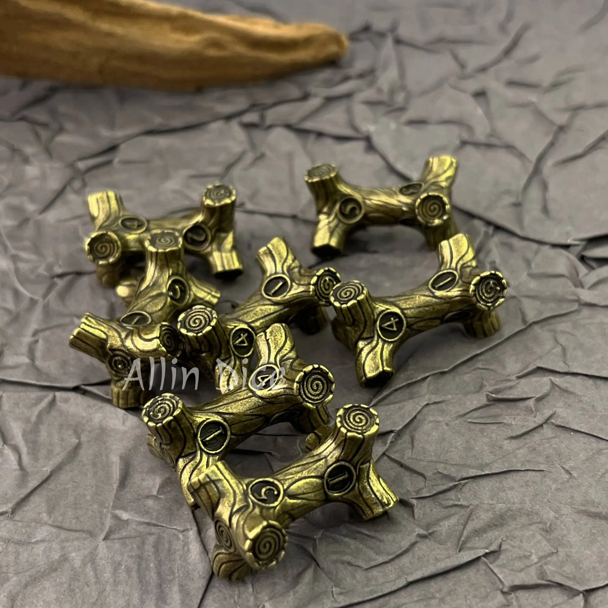 Creative Branch Dice Metal Dice sets for Role Playing Games Metal DND Dice for Dungeon and Dragons RPG Dices Twig shaped Dice D6