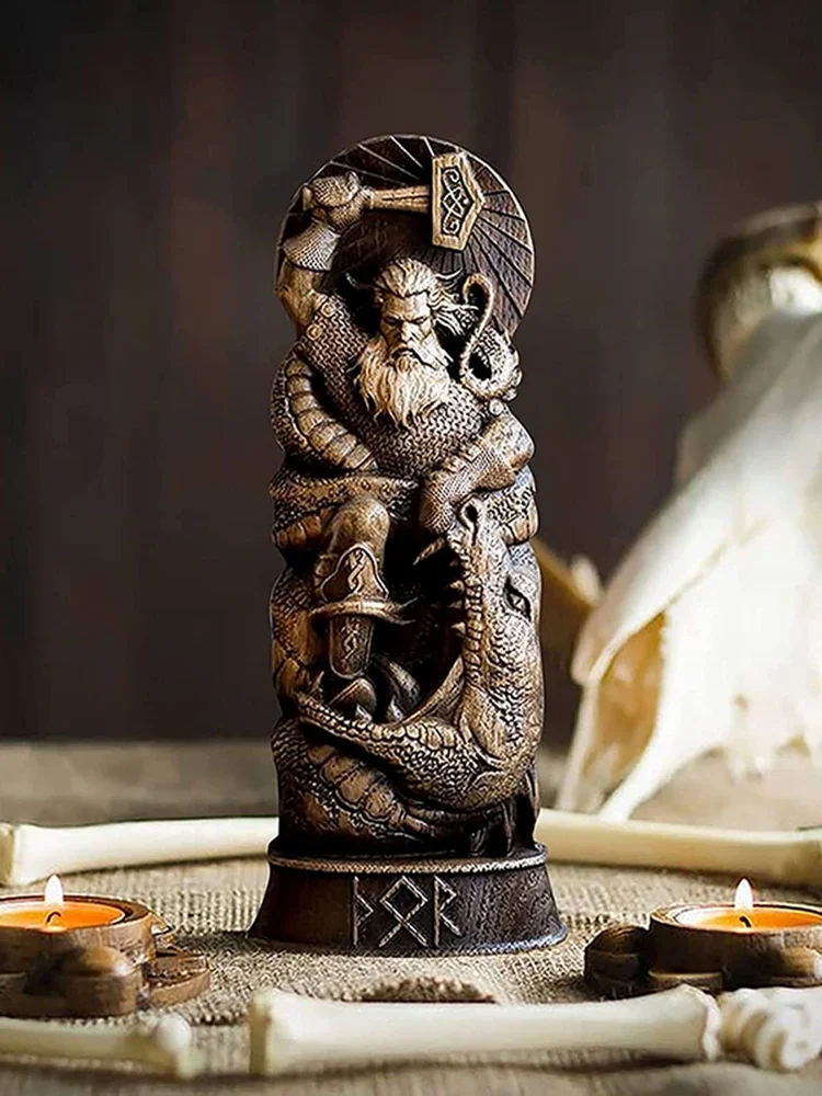 Viking God Goddes Sculpture Scandinavian Pantheon Resin Ornaments Freyja Statue Freya Norse Gods Carving Altar Heathen Asatru