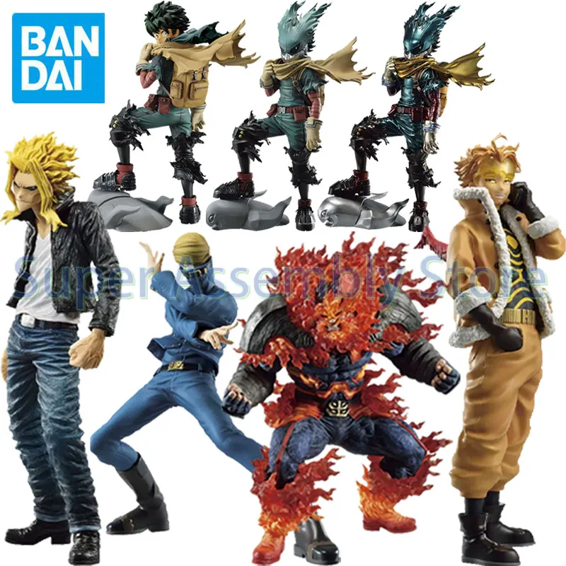 Original Bandai Ichiban KUJI MY HERO ACADEMIA Anime Midoriya Izuku All Might Endeavour Hawks Action Figure Model Gifts Toys Kids