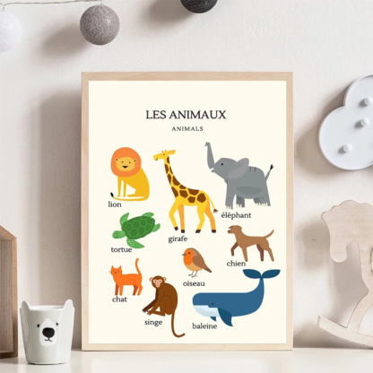 Bilingual Education in French and English for Children Posters Prints Canvas Printing Wall Art Picture for Kids Room Home Decor - Image 6