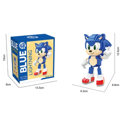 Cartoon Sonic Building Blocks Action Figure Cartoon Sonic Toy Bricks Assemble Educational Kid Toys Birthday Gift - Image 2