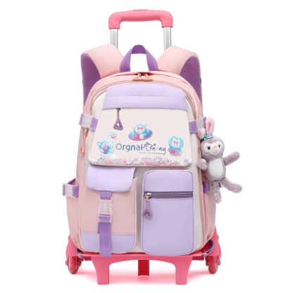 Children Wheels School Bags For Kids Backpacks Girls Schoolbags With Wheel Trolley Luggage Wheeled backpack Backbag sac Mochila - Image 3