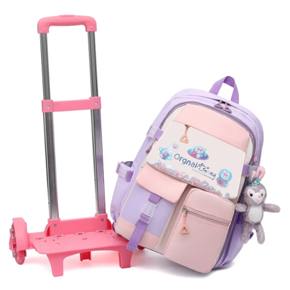 Children Wheels School Bags For Kids Backpacks Girls Schoolbags With Wheel Trolley Luggage Wheeled backpack Backbag sac Mochila