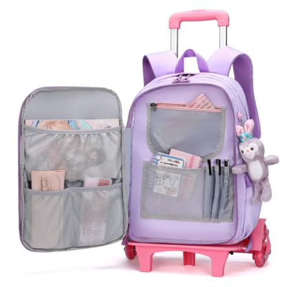 Children Wheels School Bags For Kids Backpacks Girls Schoolbags With Wheel Trolley Luggage Wheeled backpack Backbag sac Mochila - Image 2