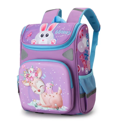 Cute Cartoon Deer Girls School Bags Princess Purple Nylon Children Backpacks For Primary School Students Schoolbag Kids Satchels - Image 2