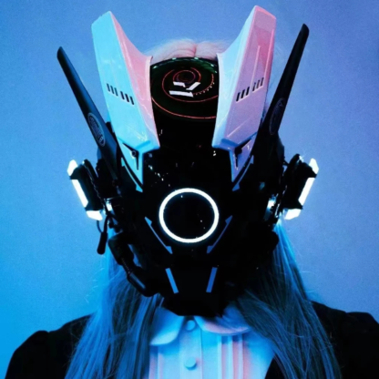 Cyberpunk Helmet Shinobi Mask Robot Samurai Mask Cosplay Techwear Cyber Punk Hi-tech Helmet Armor Futuristic Toy with LED Light - Image 3