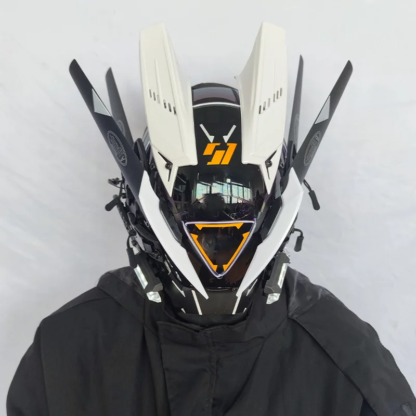 Cyberpunk Helmet Shinobi Mask Robot Samurai Mask Cosplay Techwear Cyber Punk Hi-tech Helmet Armor Futuristic Toy with LED Light - Image 6