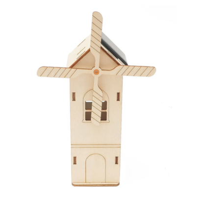 DIY Mini Wooden Windmill House Model 3D Puzzles Assemble Solar Powered Windmill Kids School Science Educational Project STEM Toy - Image 3