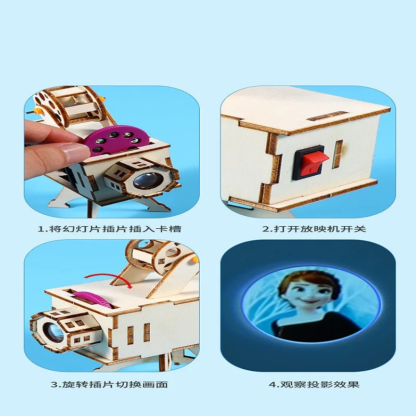 DIY Wooden Science Project Model Kit Science Experiment Toy Early Learning Toys for Children Gifts Birthday Projector - Image 5