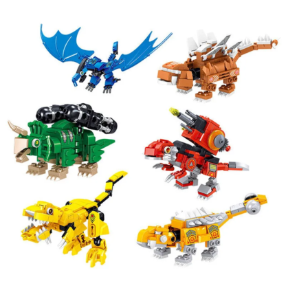 Dinosaur Transformation Robot Building Blocks Assemble Deformation Dino World Construction Set Figures Bricks Educational Toys - Image 3