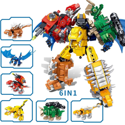 Dinosaur Transformation Robot Building Blocks Assemble Deformation Dino World Construction Set Figures Bricks Educational Toys