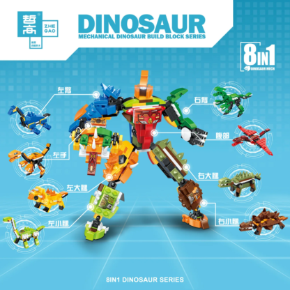 Dinosaur Transformation Robot Building Blocks Assemble Deformation Dino World Construction Set Figures Bricks Educational Toys - Image 6