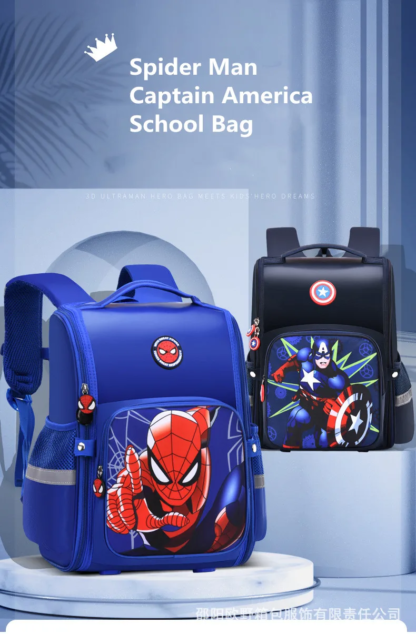 Disney Marvel School Bags For Boys Spider Man Captain America Primary Student Shoulder Orthopedic Backpack Kids Gifts Mochilas - Image 5