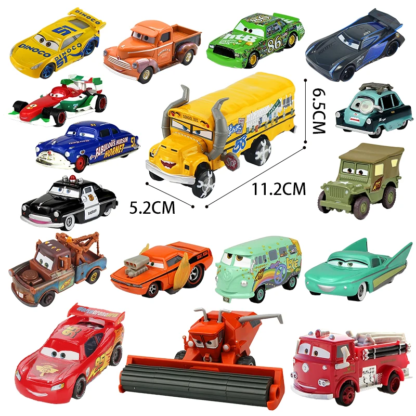 Disney Pixar Cars 2 3 Lightning McQueen Div Fritte Frank Mater Chick Hicks 1:55 Diecast Vehicle Metal Toy Car Kid Birthday Gift