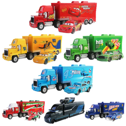 Disney Pixar Cars 2 3 Lightning McQueen Mack Uncle Jackson Storm Car Truck 1:55 Diecast Vehicle Metal Toys Gift for Kids