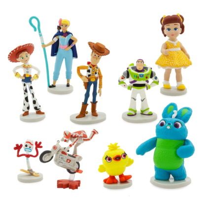 Disney Toy Story 4 Deluxe Figure Playset Cartoon Character Woody Jessie Buzz Lightyear 9 Piece Set Collectible Model Boxed Gifts - Image 2