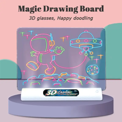 Drawing Board LED Light Effects Puzzle Magic 3D Drawing Pad Kids Painting Educational Toys Graffiti Lighting Pad Children Gift - Image 2